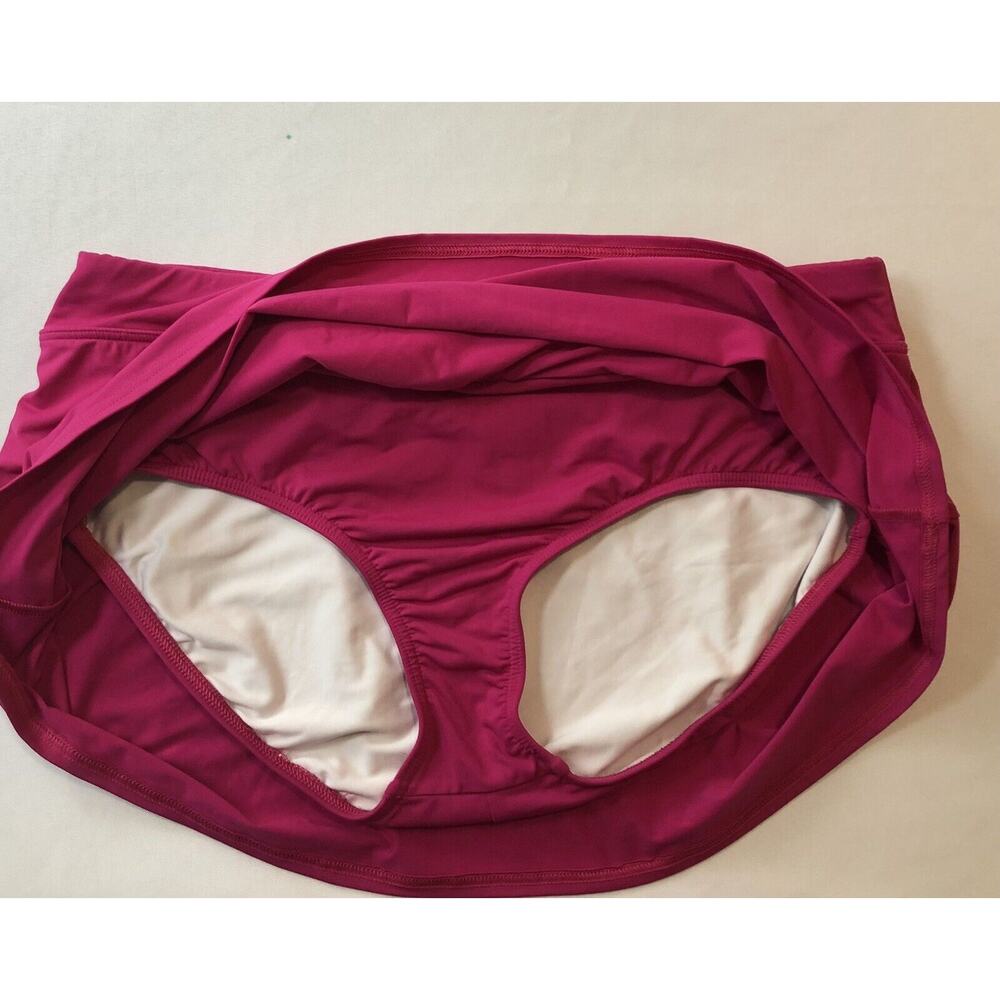 Lands' End Swim Skirt Bottom Women Petite 16P Pink Stretch Skirt w/ Briefs Swim - Picture 3 of 11